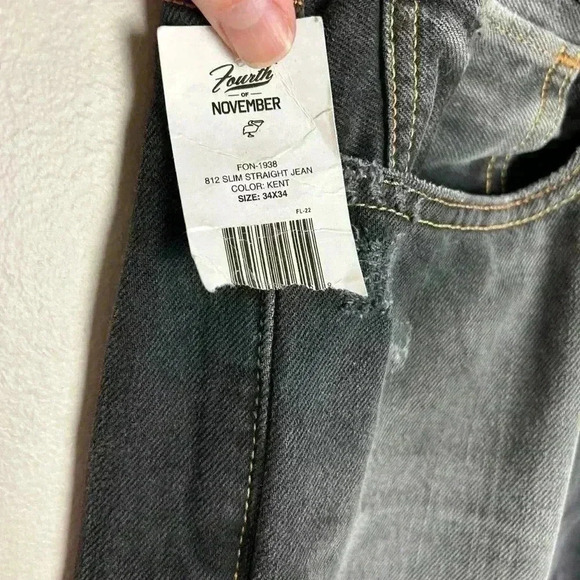 Fourth of November Jeans NWT Men’s 34 x 34 Jeans Black Stonewashed Distressed - Picture 4 of 16